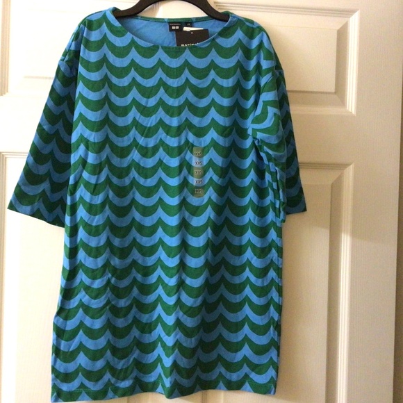 NWT Marimekko Uniqlo 3/4 Sleeve Green Tunic Size XXS - Picture 1 of 1